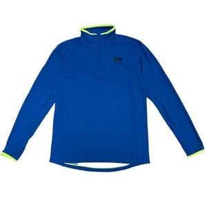 Helly Hansen Daeg 1/2 Zip Pullover Medium Lifa Knit High Visibility Blue Green